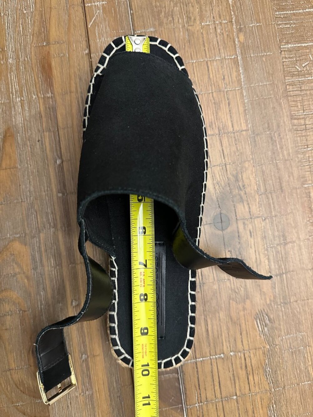 ASOS Hannah Wide Fit Espadrille Platform Sandals Black Ankle Strap Size 7/8 W - Picture 16 of 16